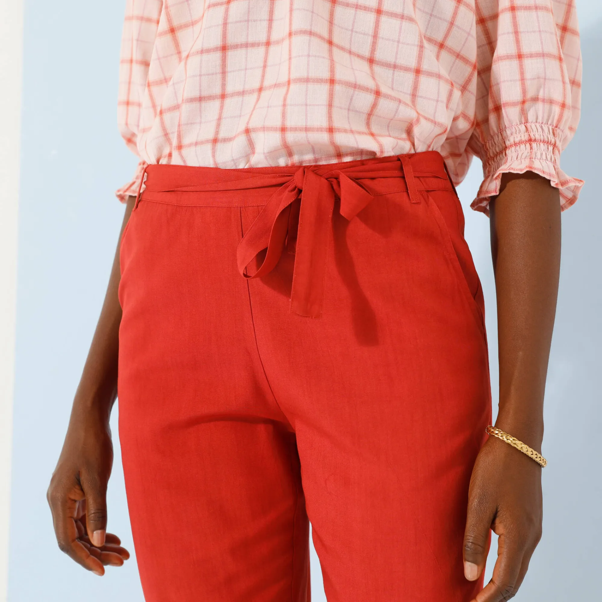 Broek<Blancheporte Effen, nauwsluitende broek met 7/8-model, soepel materiaal terracotta