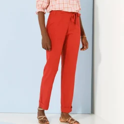 Broek<Blancheporte Effen, nauwsluitende broek met 7/8-model, soepel materiaal terracotta