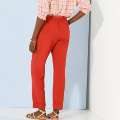 Broek<Blancheporte Effen, nauwsluitende broek met 7/8-model, soepel materiaal terracotta