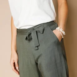 Broek<Blancheporte Effen, nauwsluitende broek met 7/8-model, soepel materiaal kaki