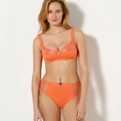 Beha<Confidence Lingerie Effen, omhullende beha Tropea zonder beugels - set van 2 blauw + koraal