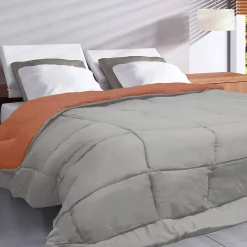 Dekbed<Blancheporte Effen, omkeerbaar dekbed in microvezel, 400g/m2 terracotta / ecru