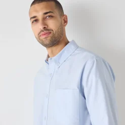 Feestoutfits Heren|T-Shirt, Hemd En Polo<Blancheporte Effen Oxford-hemd met knoopsluiting en lange mouwen hemelsblauw