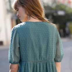 Bloes En Tuniek<Blancheporte Effen plumetis tuniek, gerecycled polyester(**) grijsgroen
