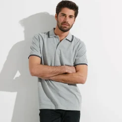 T-Shirt, Hemd En Polo<Blancheporte Effen polo in piquétricot met korte mouwen chiné grijs