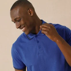 T-Shirt, Hemd En Polo<Blancheporte Effen polo in piquétricot met korte mouwen blauw