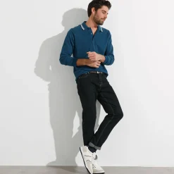 T-Shirt, Hemd En Polo<Blancheporte Effen polo in piquétricot met lange mouwen eendenblauw
