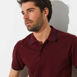 T-Shirt, Hemd En Polo<Blancheporte Effen polo in piquétricot met korte mouwen bordeaux