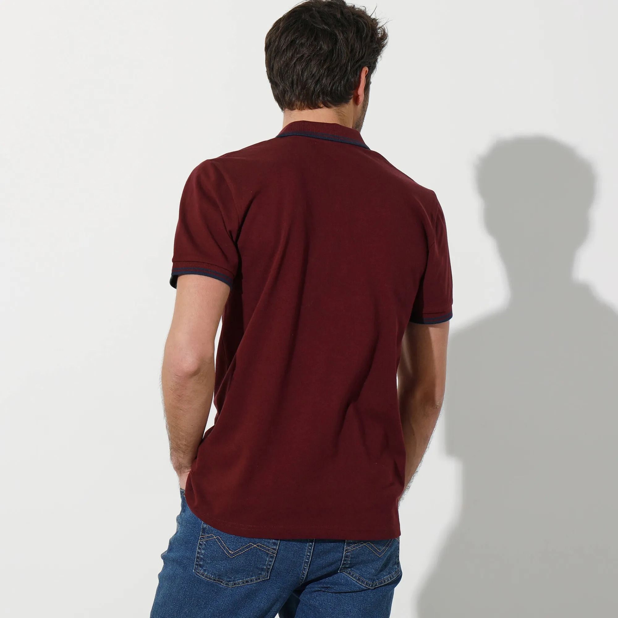 T-Shirt, Hemd En Polo<Blancheporte Effen polo in piquétricot met korte mouwen bordeaux