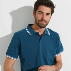 T-Shirt, Hemd En Polo<Blancheporte Effen polo in piquétricot met korte mouwen eendenblauw