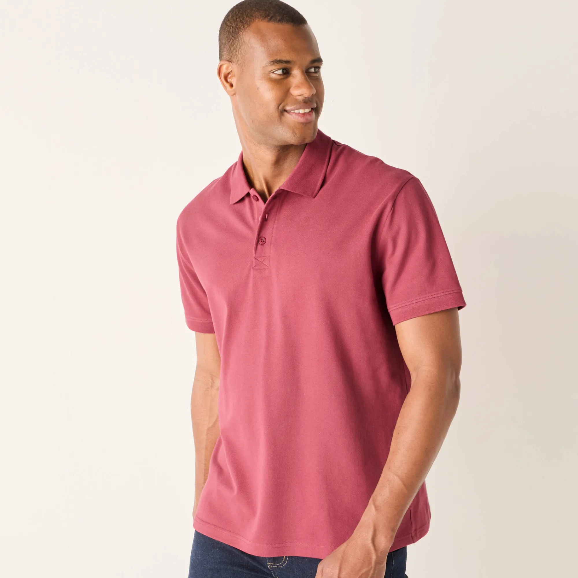 T-Shirt, Hemd En Polo<Blancheporte Effen polo in piquétricot met korte mouwen DONKERROZE