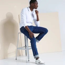 T-Shirt, Hemd En Polo<Blancheporte Effen polo in piquétricot met lange mouwen wit