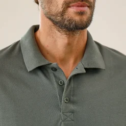 T-Shirt, Hemd En Polo<Blancheporte Effen polo in piquétricot met korte mouwen grijsgroen