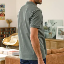 T-Shirt, Hemd En Polo<Blancheporte Effen polo in piquétricot met korte mouwen grijsgroen