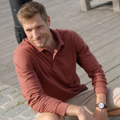 T-Shirt, Hemd En Polo<Blancheporte Effen polo in piquétricot met lange mouwen terracotta
