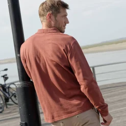 T-Shirt, Hemd En Polo<Blancheporte Effen polo in piquétricot met lange mouwen terracotta