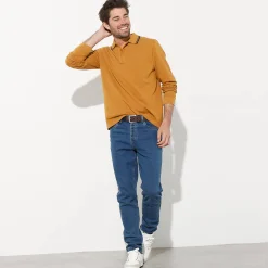 T-Shirt, Hemd En Polo<Blancheporte Effen polo in piquétricot met lange mouwen honing