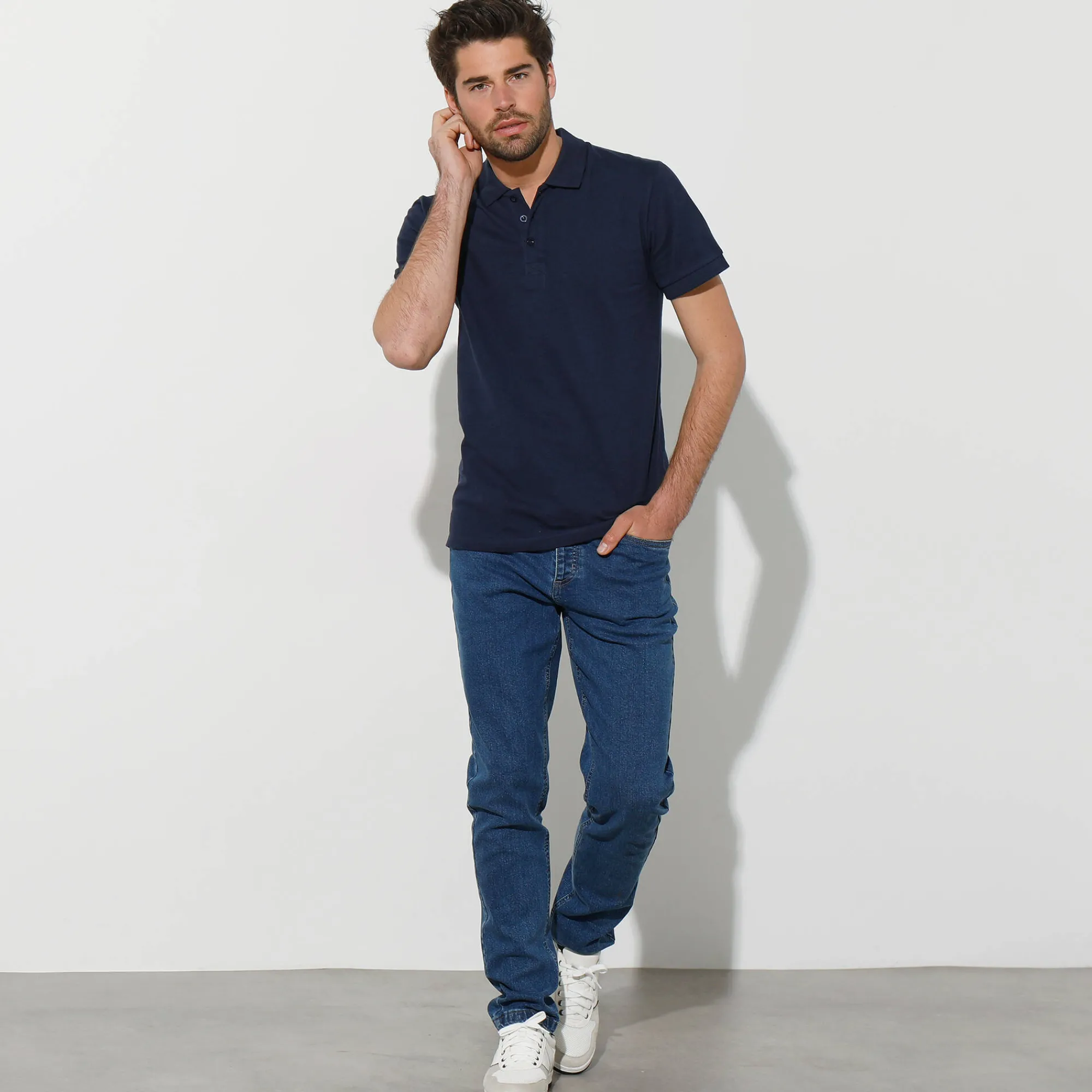 T-Shirt, Hemd En Polo<Blancheporte Effen polo in piquétricot met korte mouwen marine