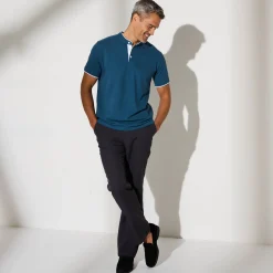 T-Shirt, Hemd En Polo<Blancheporte Effen polo in piquétricot, met maokraagje en korte mouwen eendenblauw