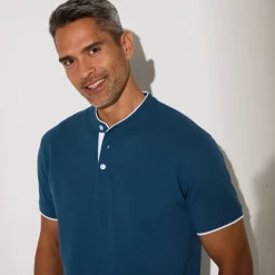 T-Shirt, Hemd En Polo<Blancheporte Effen polo in piquétricot, met maokraagje en korte mouwen eendenblauw