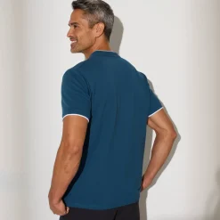 T-Shirt, Hemd En Polo<Blancheporte Effen polo in piquétricot, met maokraagje en korte mouwen eendenblauw