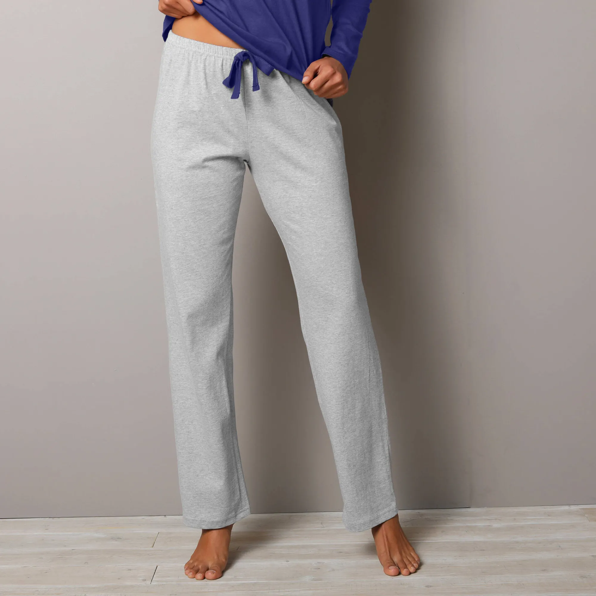 Pyjama<Blancheporte Effen pyjamabroek Estrella - katoen chiné grijs