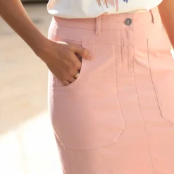 Rok<Blancheporte Effen rechte rok, in twill rozenhout