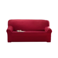 Zitbankhoes<Blancheporte Effen rekbare hoes voor fauteuil en zitbank met armleuningen bordeaux
