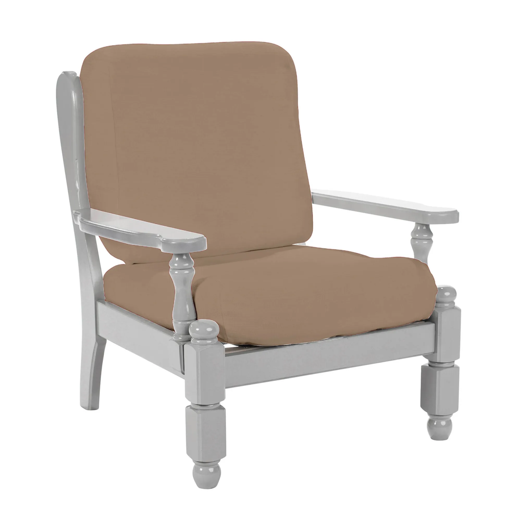 Zitbankhoes<Blancheporte Effen, rekbare hoes voor rustieke fauteuil taupe