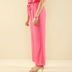 Broek<Blancheporte Effen, ruime en soepele broek roze