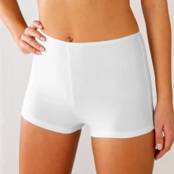 Slip En Shorty<Blancheporte Effen shorty in stretchkatoen - Set van 10 wit / zwart