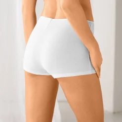 Slip En Shorty<Blancheporte Effen shorty in stretchkatoen - Set van 10 blauw / roze