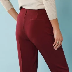 Broek<Blancheporte Effen slimbroek, kleine lengtes bordeaux