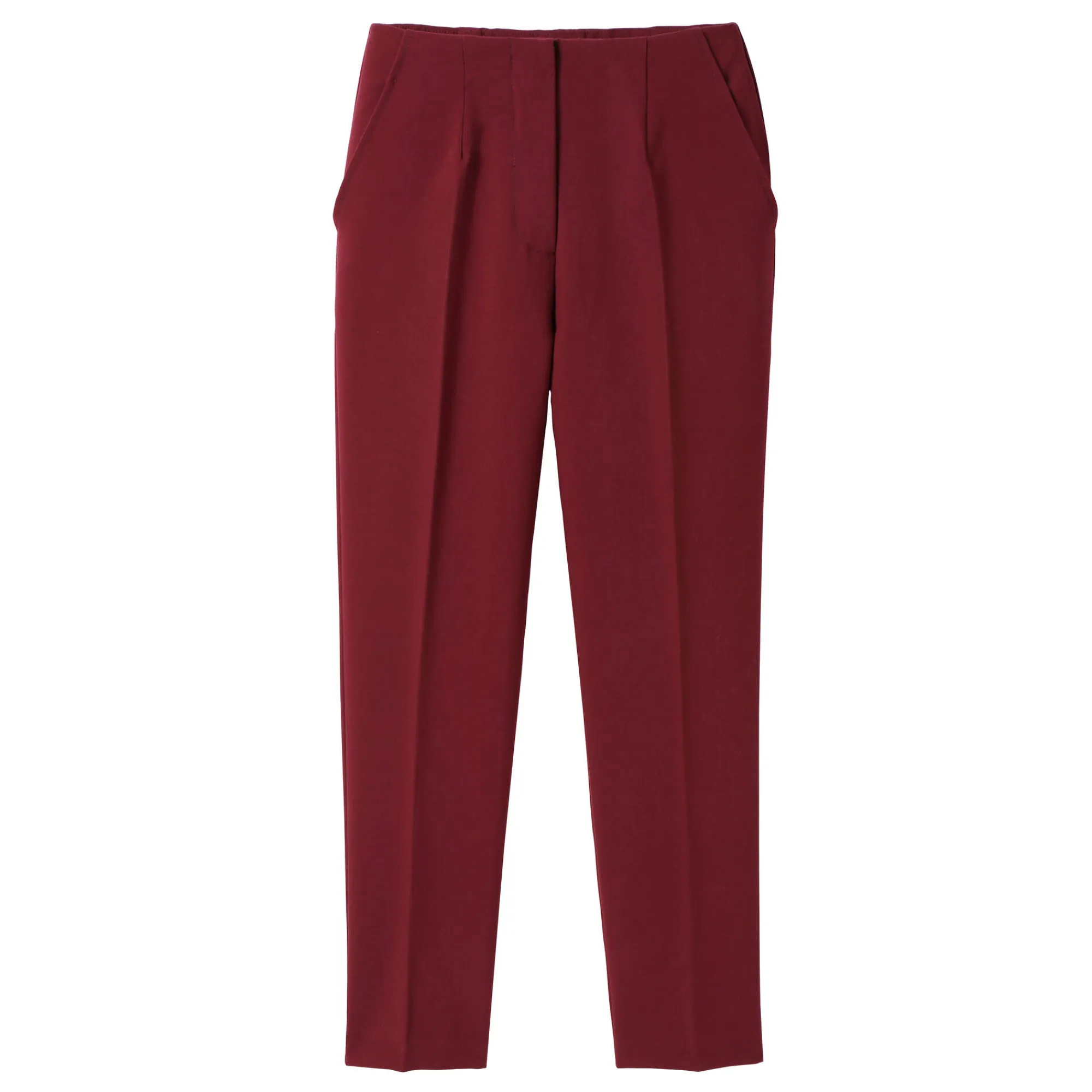 Broek<Blancheporte Effen slimbroek, kleine lengtes bordeaux