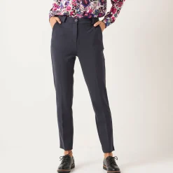 Broek<Blancheporte Effen slimbroek, milanotricot marine