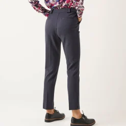 Broek<Blancheporte Effen slimbroek, milanotricot marine