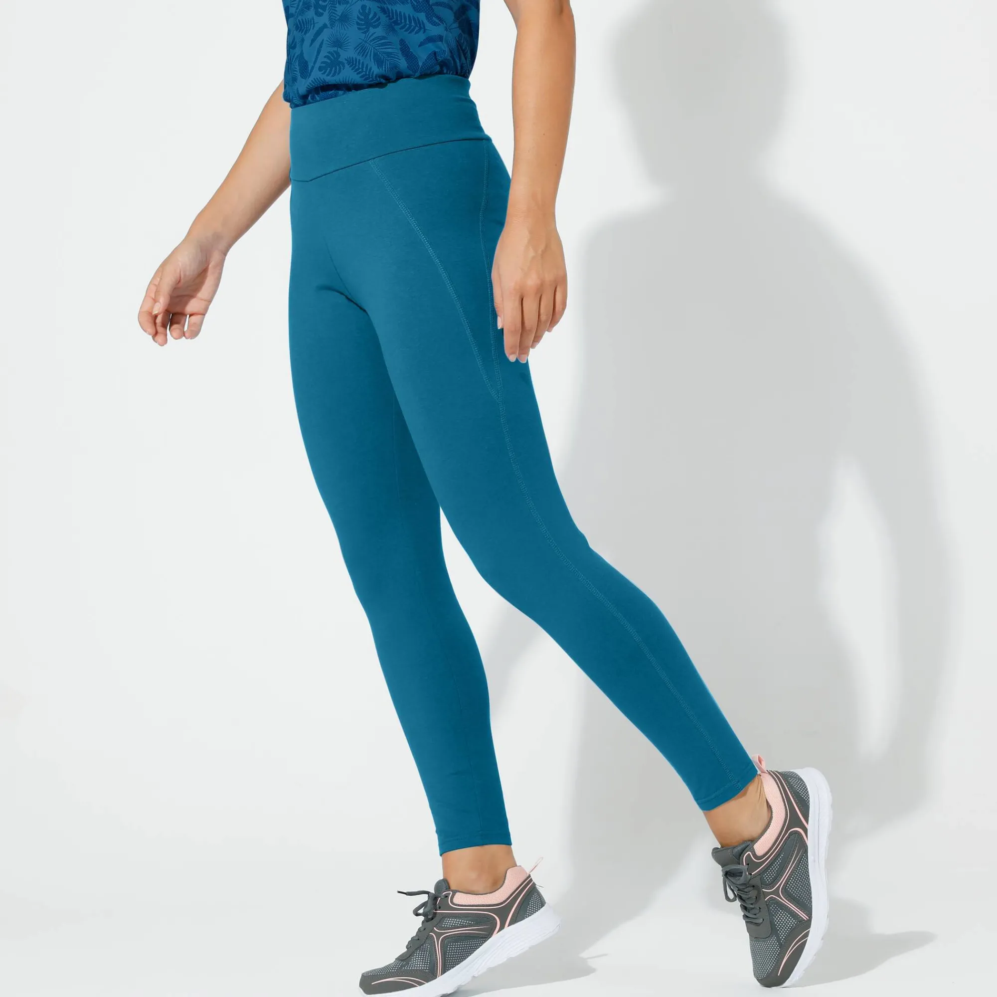 Legging<Blancheporte Effen sportlegging met hoge taille petroleumblauw