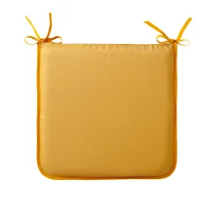 Stoelkussentje<Blancheporte Effen stoelkussentje, vierkant model - set van 2 mosterdgeel