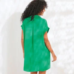 Jurk<Blancheporte Effen strandjurk, crepon groen