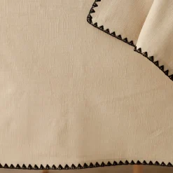 Tafellaken En Tafelloper<Blancheporte Effen tafellaken in katoen, met fantasieafwerking naturel