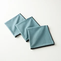 Tafellaken En Tafelloper<Blancheporte Effen tafellaken in katoen, met fantasieafwerking grijsblauw