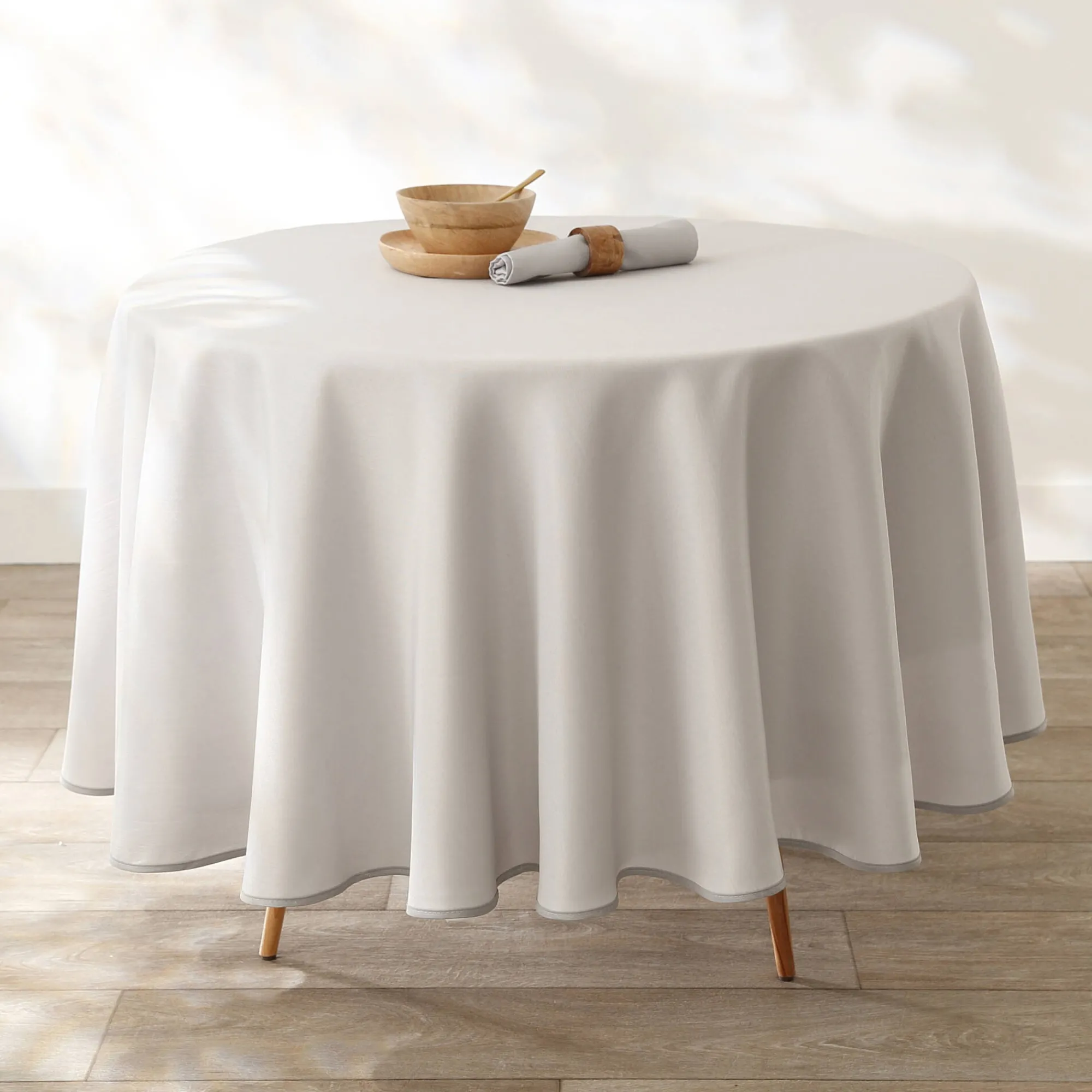 Tafellaken En Tafelloper<Blancheporte Effen tafellaken, makkelijk onderhoud parelgrijs