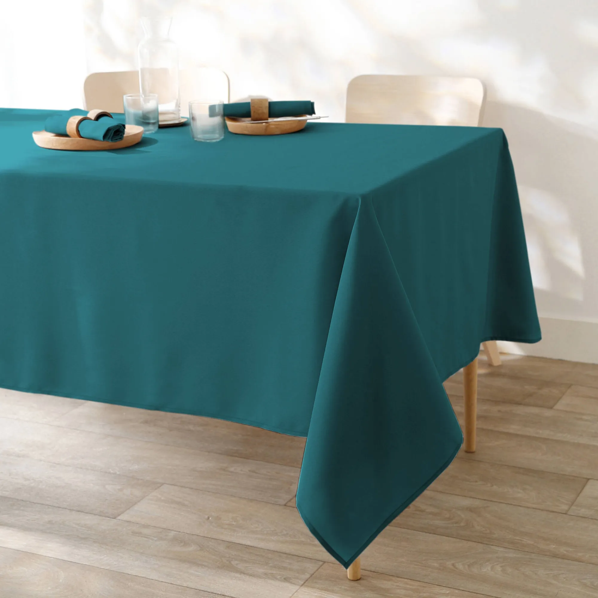 Tafellaken En Tafelloper<Blancheporte Effen tafellaken, makkelijk onderhoud eendenblauw