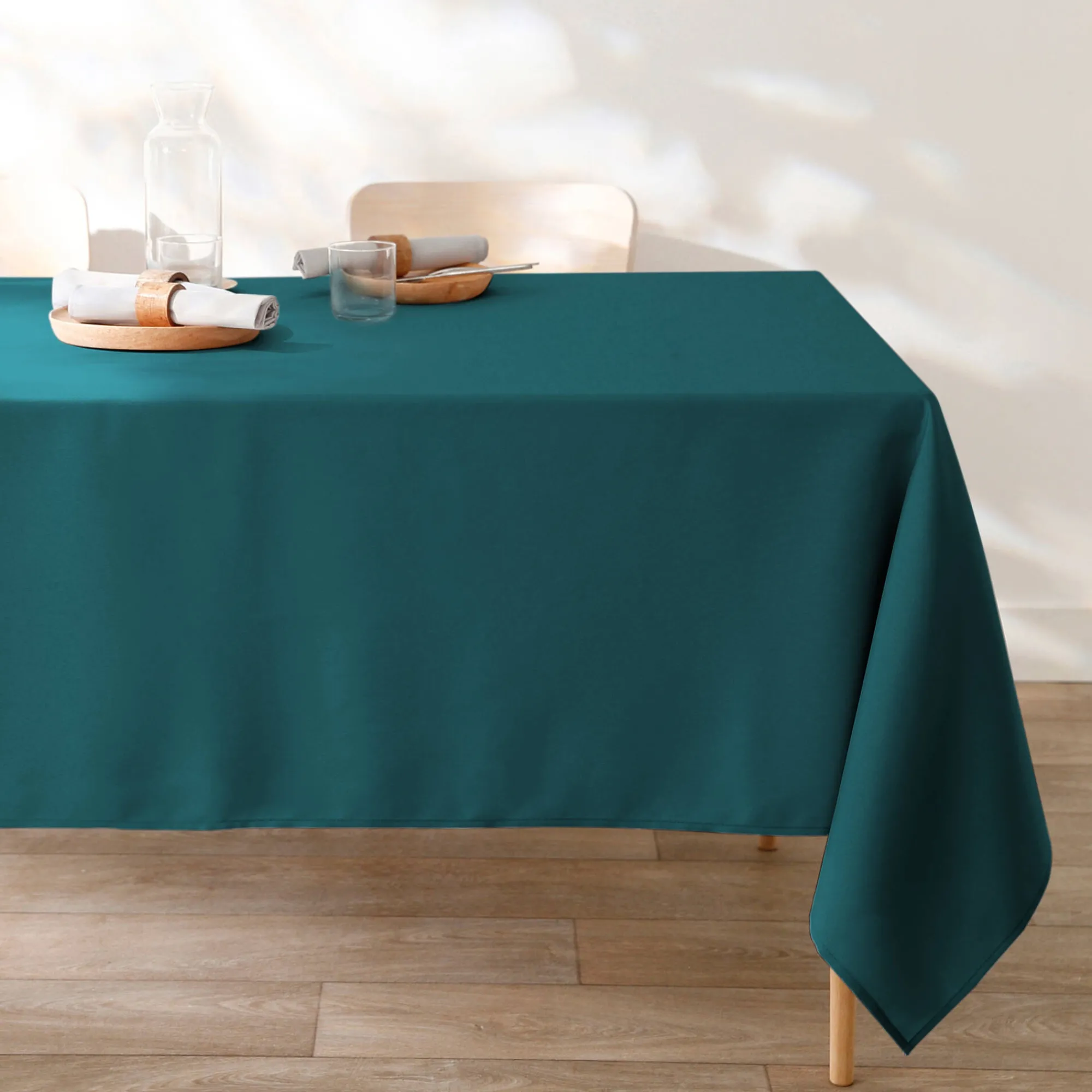 Tafellaken En Tafelloper<Blancheporte Effen tafellaken, makkelijk onderhoud eendenblauw
