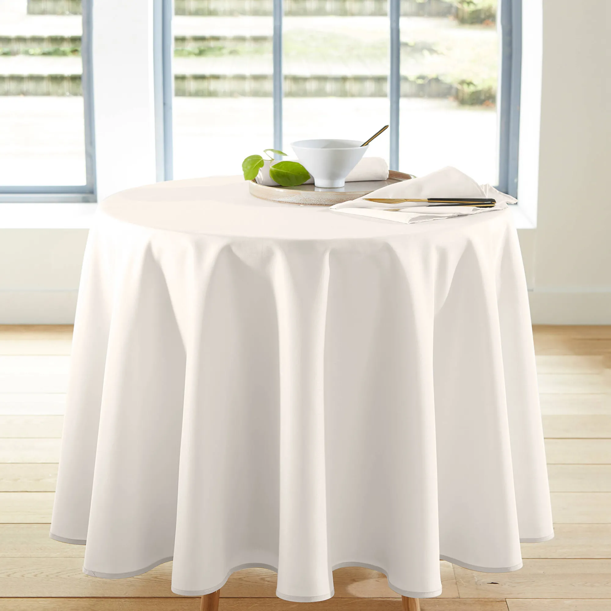 Tafellaken En Tafelloper<Blancheporte Effen tafellaken, makkelijk onderhoud beige