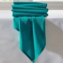Servet<Blancheporte Effen tafelservet - set van 6 petroleum