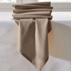 Servet<Blancheporte Effen tafelservet - set van 6 taupe