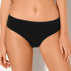 Slip En Shorty<Blancheporte Effen taislip in stretchkatoen - Set van 10 wit / zwart