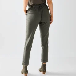 Broek<Blancheporte Effen tapered 7/8-broek kaki