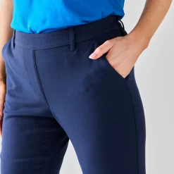 Broek<Blancheporte Effen tapered 7/8-broek marine